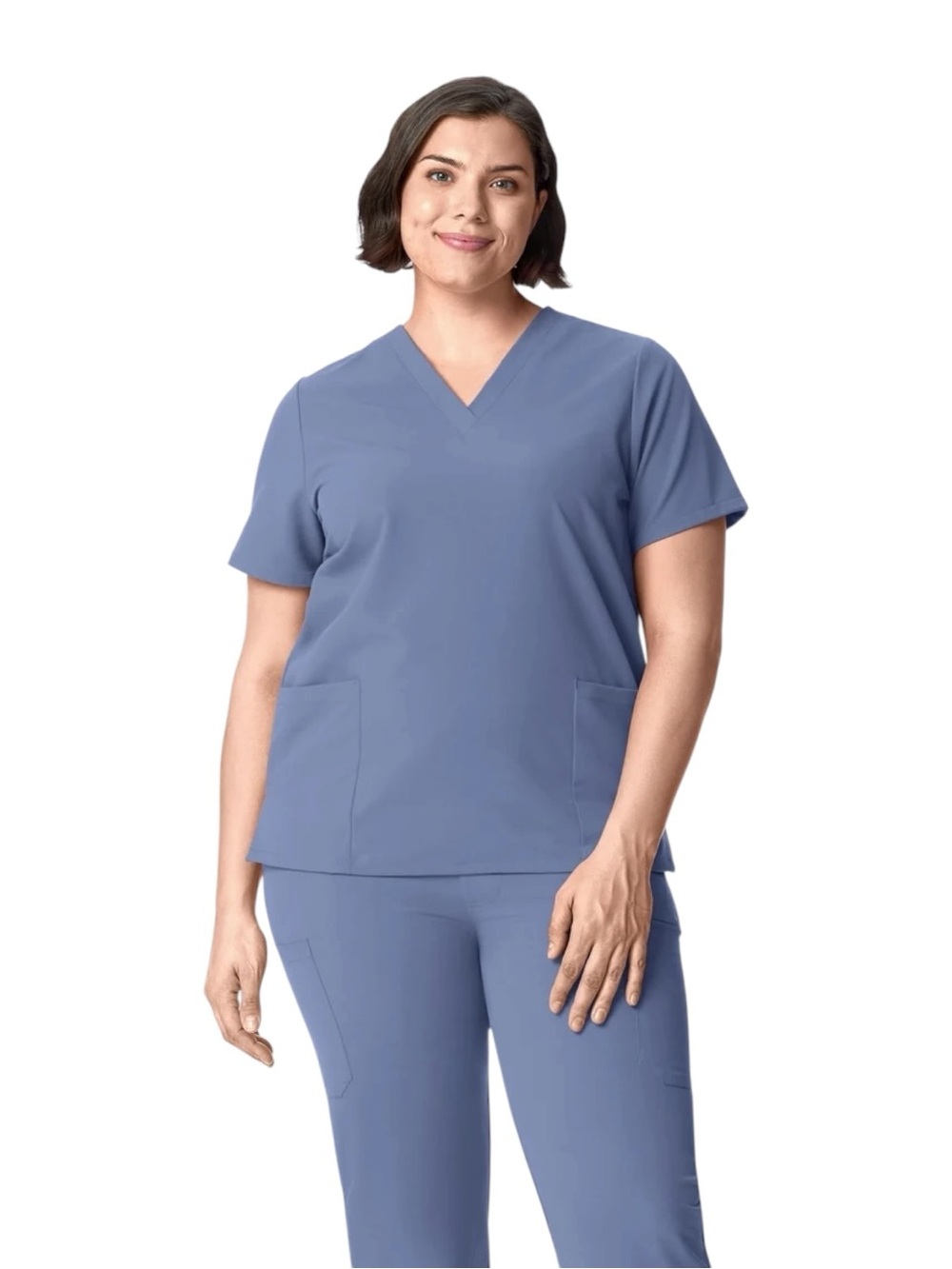 Mandala 6 Pocket Scrub Top Periwinkle Blue Women’s 2XL NWT
